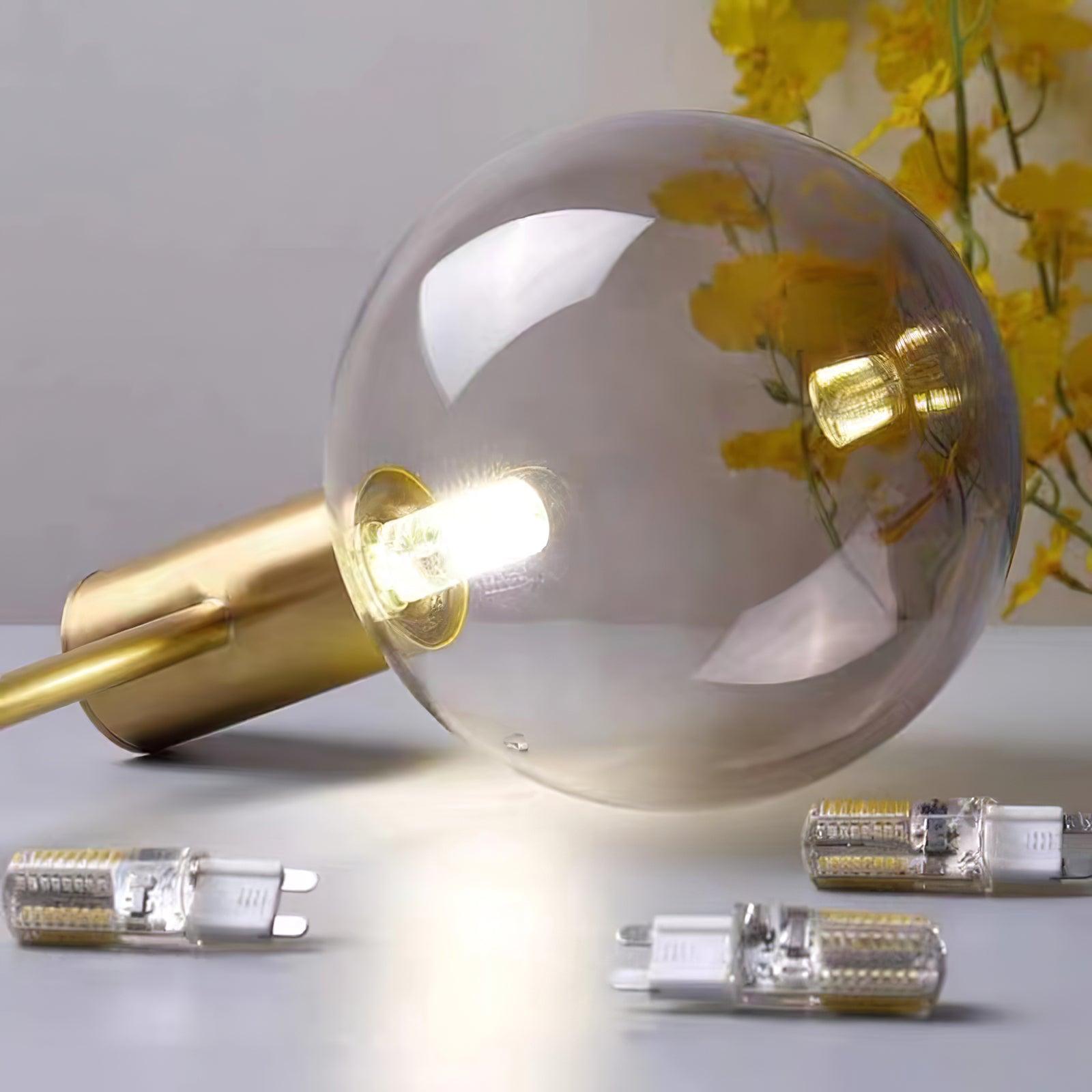 Veloiel Chandelier Globe Glass Gold Frame Modern