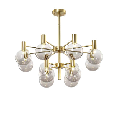 Veloiel Chandelier Globe Glass Gold Frame Modern