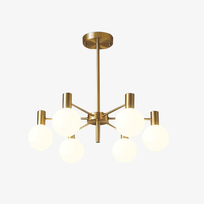Veloiel Chandelier Globe Glass Gold Frame Modern