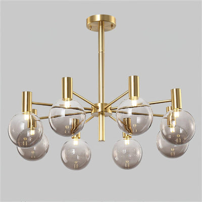 Veloiel Chandelier Globe Glass Gold Frame Modern