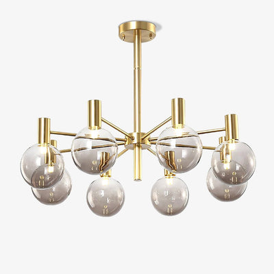 Veloiel Chandelier Globe Glass Gold Frame Modern