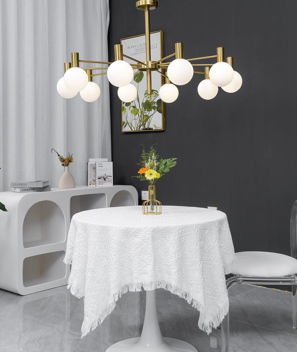Veloiel Chandelier Globe Glass Gold Frame Modern