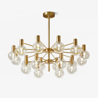 Veloiel Chandelier Globe Glass Gold Frame Modern