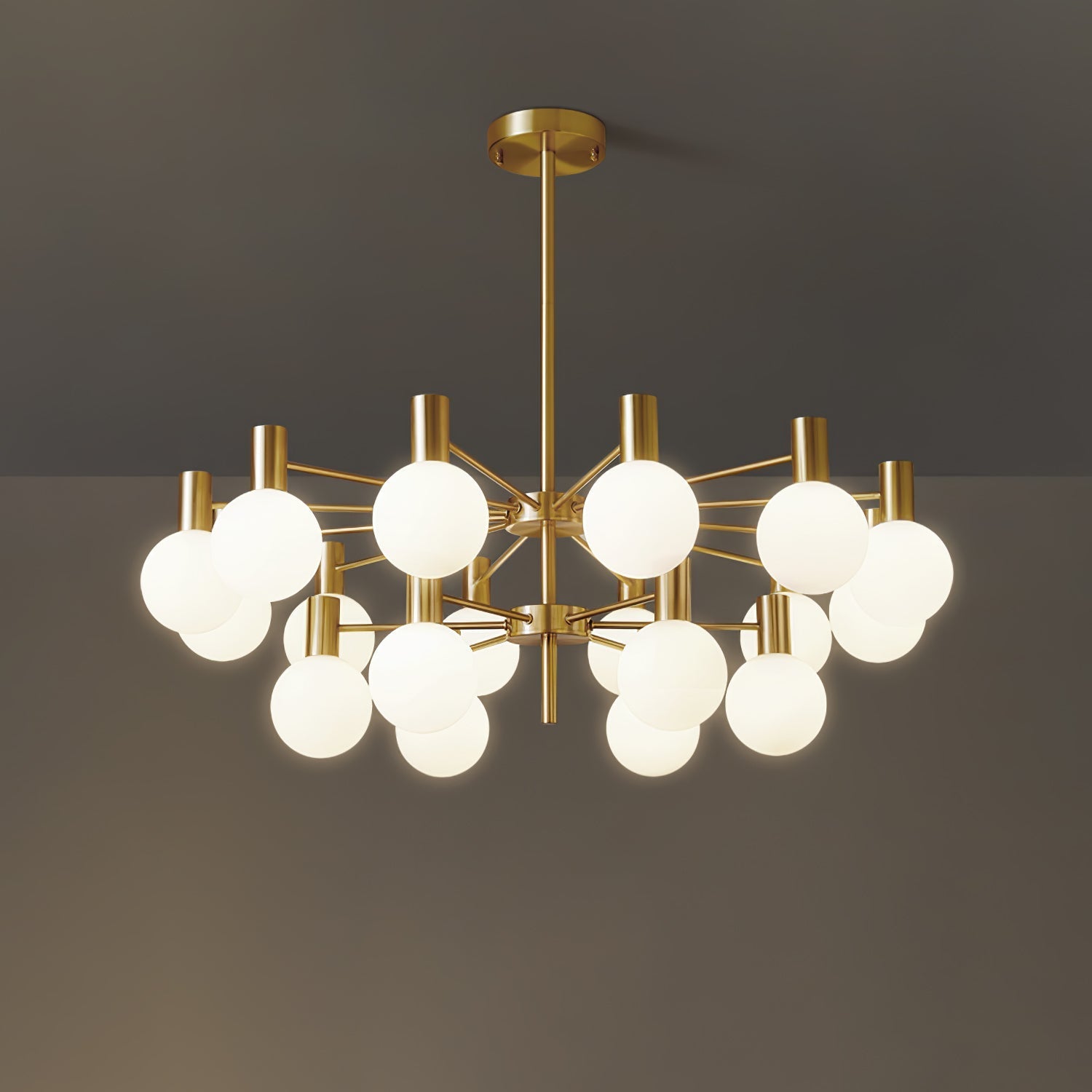 Veloiel Chandelier Globe Glass Gold Frame Modern