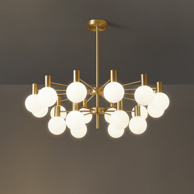 Veloiel Chandelier Globe Glass Gold Frame Modern