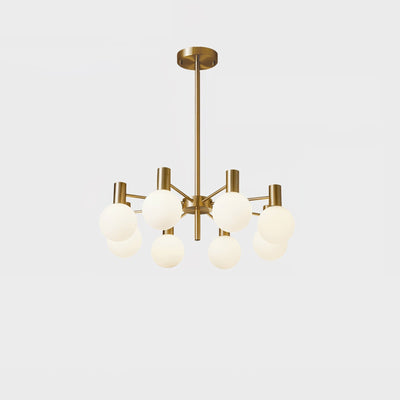 Veloiel Chandelier Globe Glass Gold Frame Modern