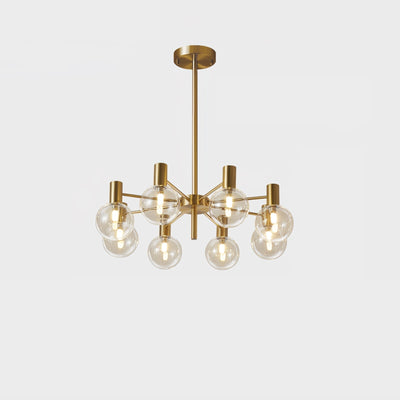 Veloiel Chandelier Globe Glass Gold Frame Modern
