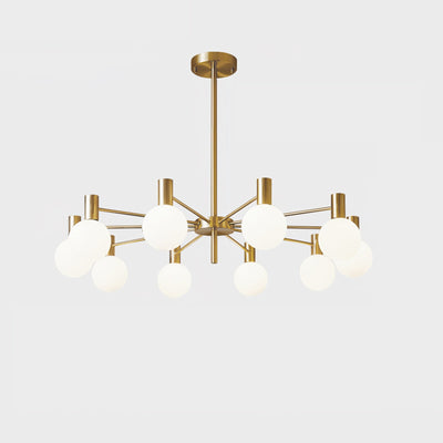 Veloiel Chandelier Globe Glass Gold Frame Modern