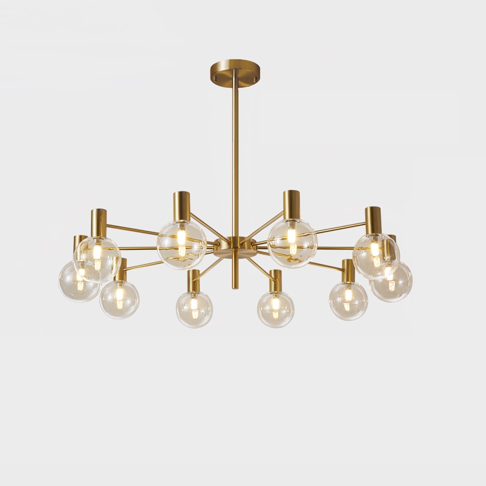 Veloiel Chandelier Globe Glass Gold Frame Modern