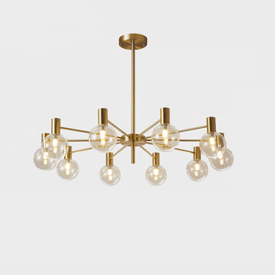 Veloiel Chandelier Globe Glass Gold Frame Modern