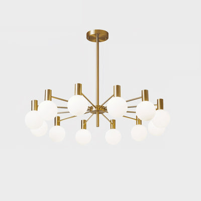 Veloiel Chandelier Globe Glass Gold Frame Modern
