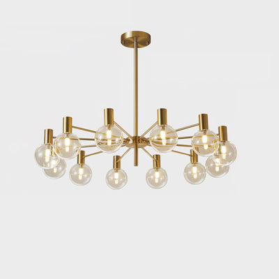 Veloiel Chandelier Globe Glass Gold Frame Modern
