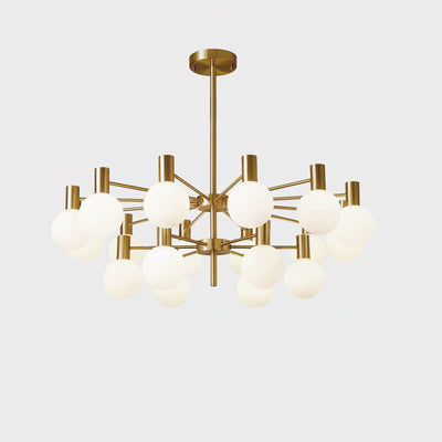Veloiel Chandelier Globe Glass Gold Frame Modern