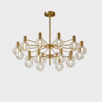Veloiel Chandelier Globe Glass Gold Frame Modern