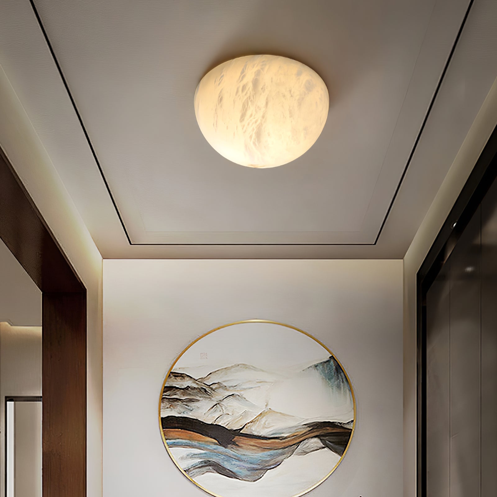 Elthen Minimalist Alabaster Ceiling Light