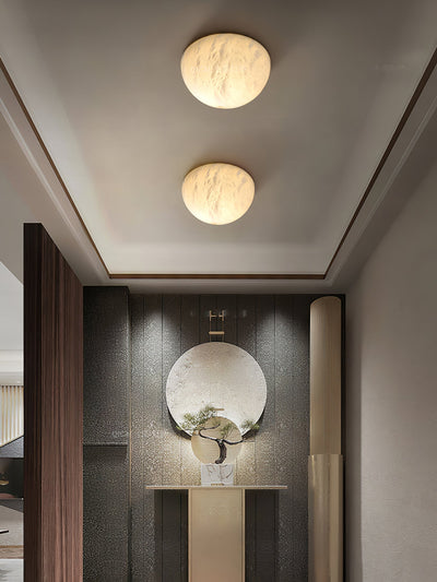 Elvar Semicircular   Minimalist Alabaster Ceiling Light