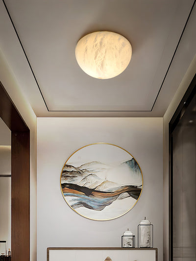 Elvar Semicircular   Minimalist Alabaster Ceiling Light