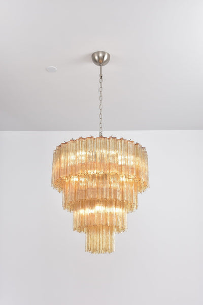 Velanora Chandelier Cascade Layered Glass Elegant Vintage