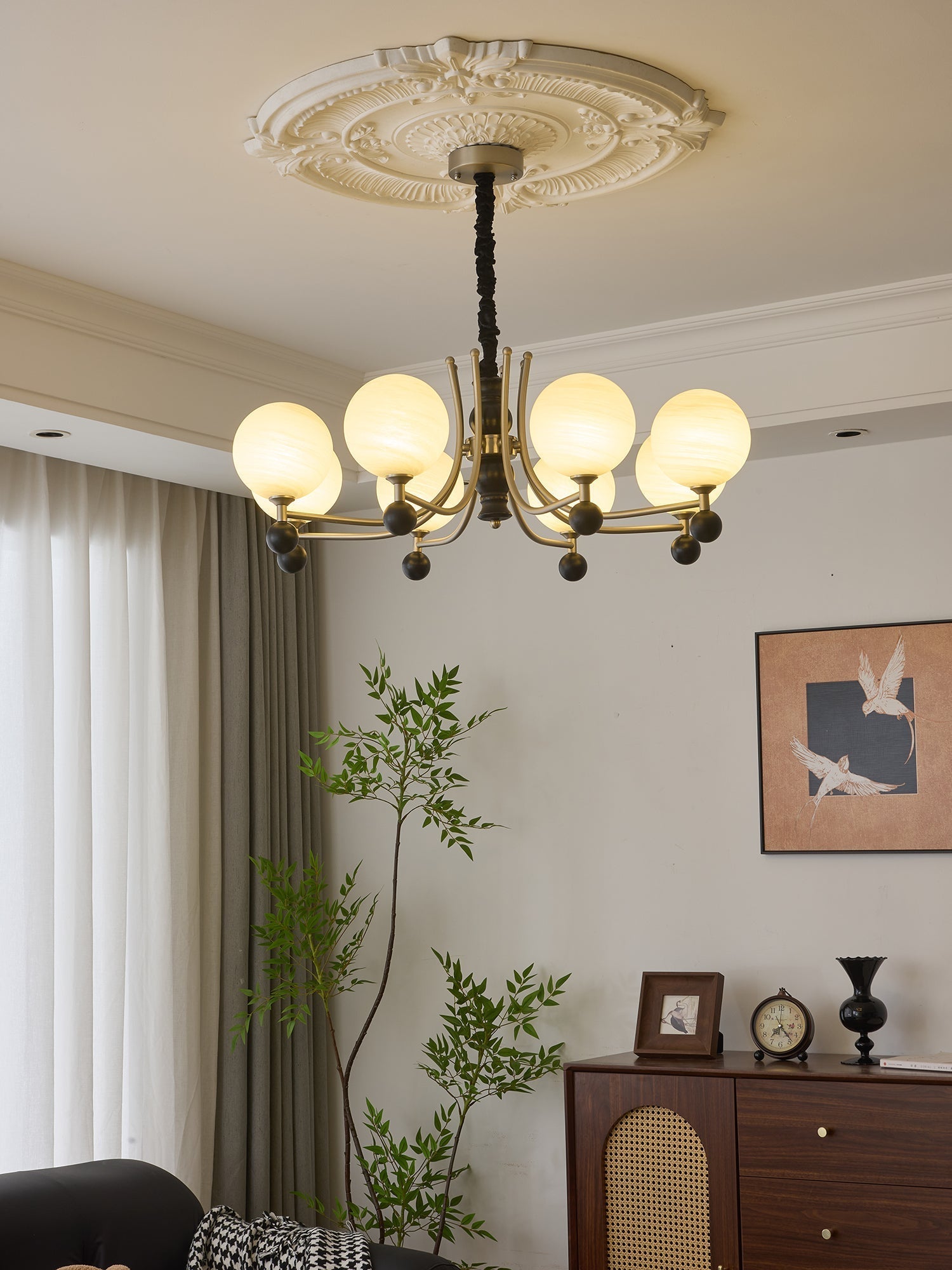 Serenus Traditional Sphere Wood Chandelier