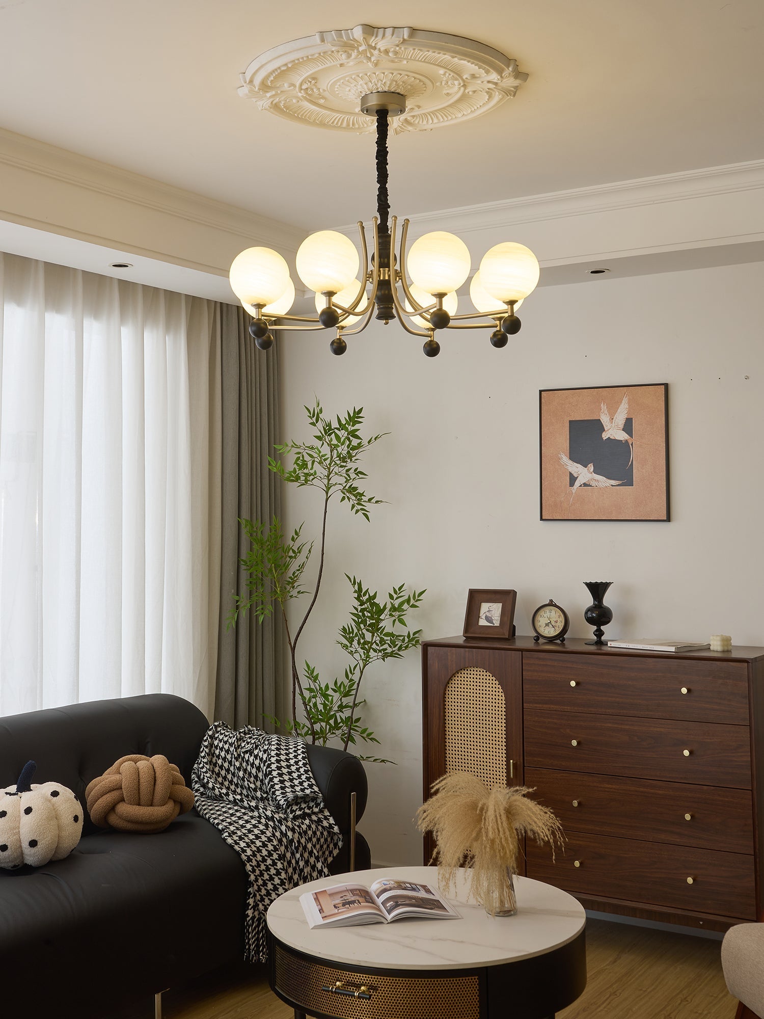 Serenus Traditional Sphere Wood Chandelier