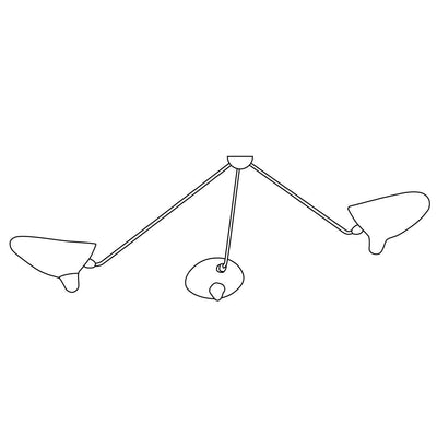 Elaoraine Ceiling Lamp Three Arm Black Sculptural