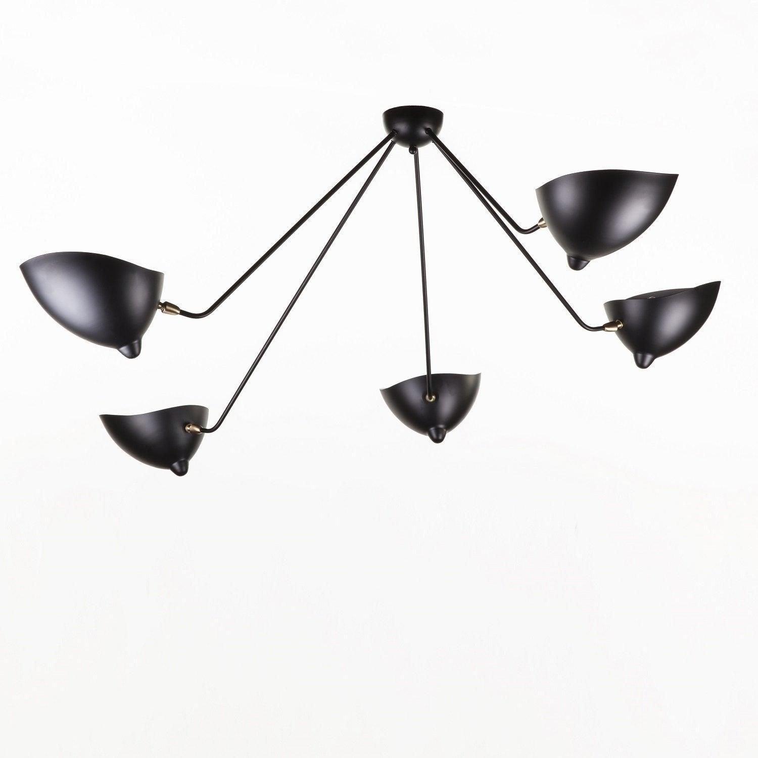 Elaoraine Ceiling Lamp Three Arm Black Sculptural