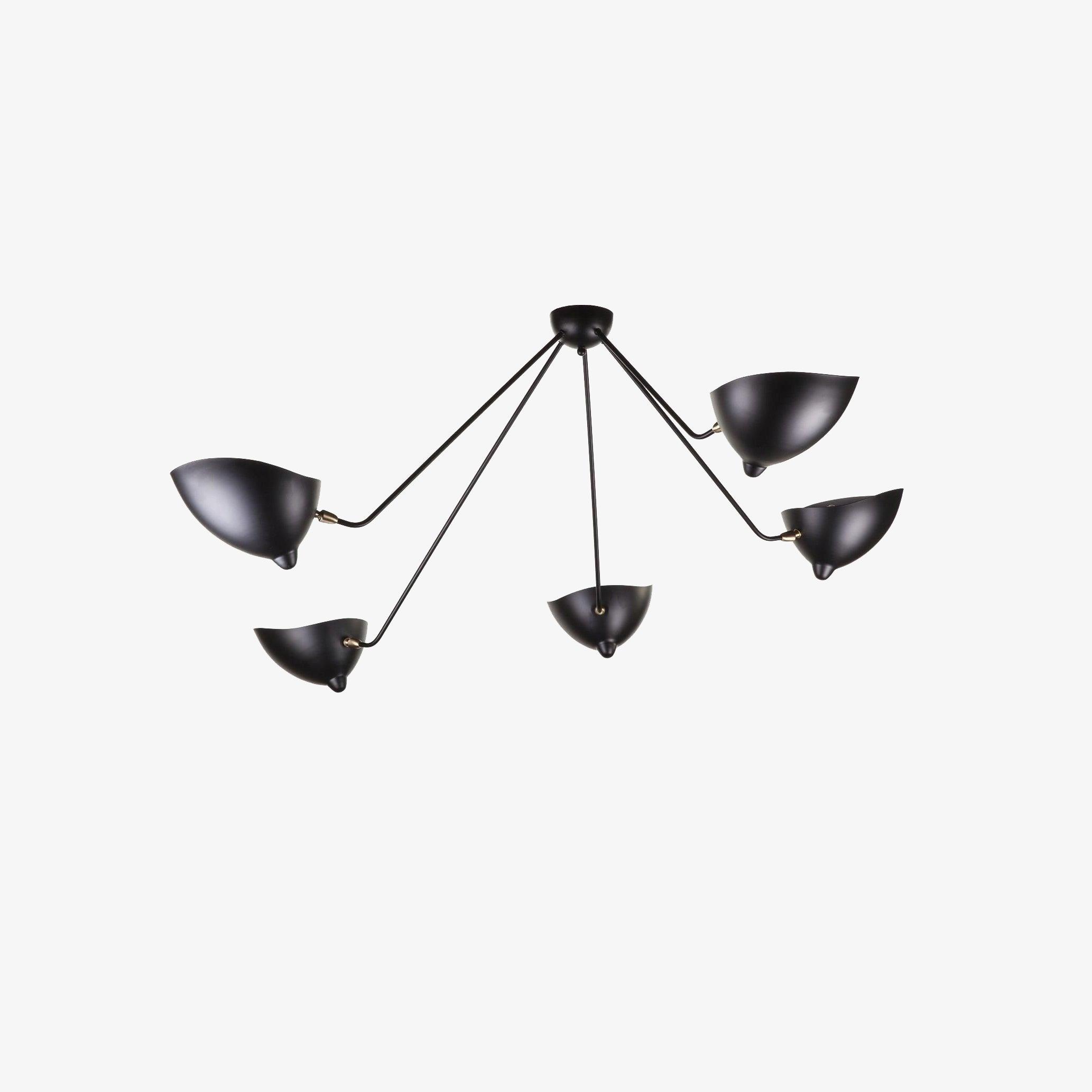 Elaoraine Ceiling Lamp Three Arm Black Sculptural