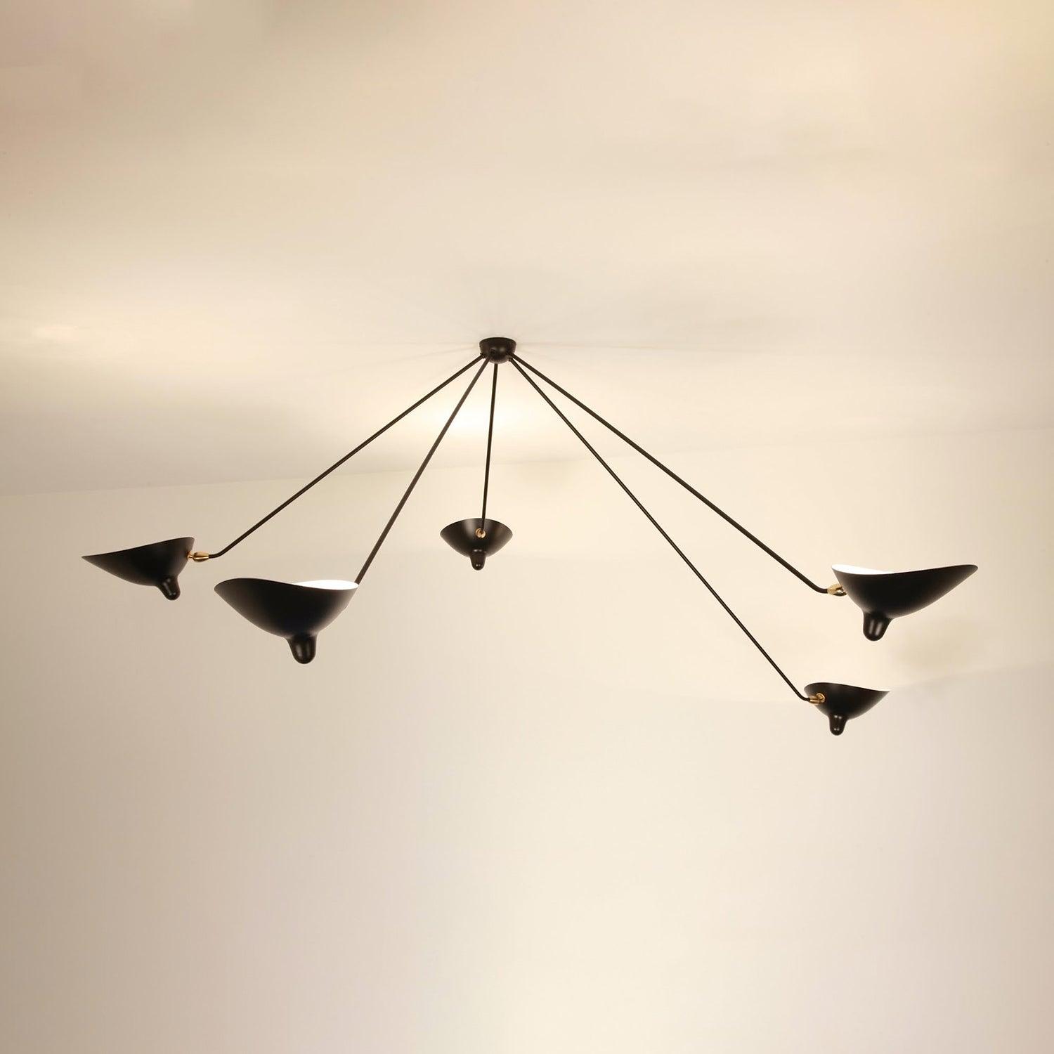Elaoraine Ceiling Lamp Three Arm Black Sculptural