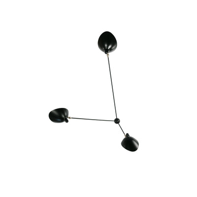 Elaoraine Ceiling Lamp Three Arm Black Sculptural