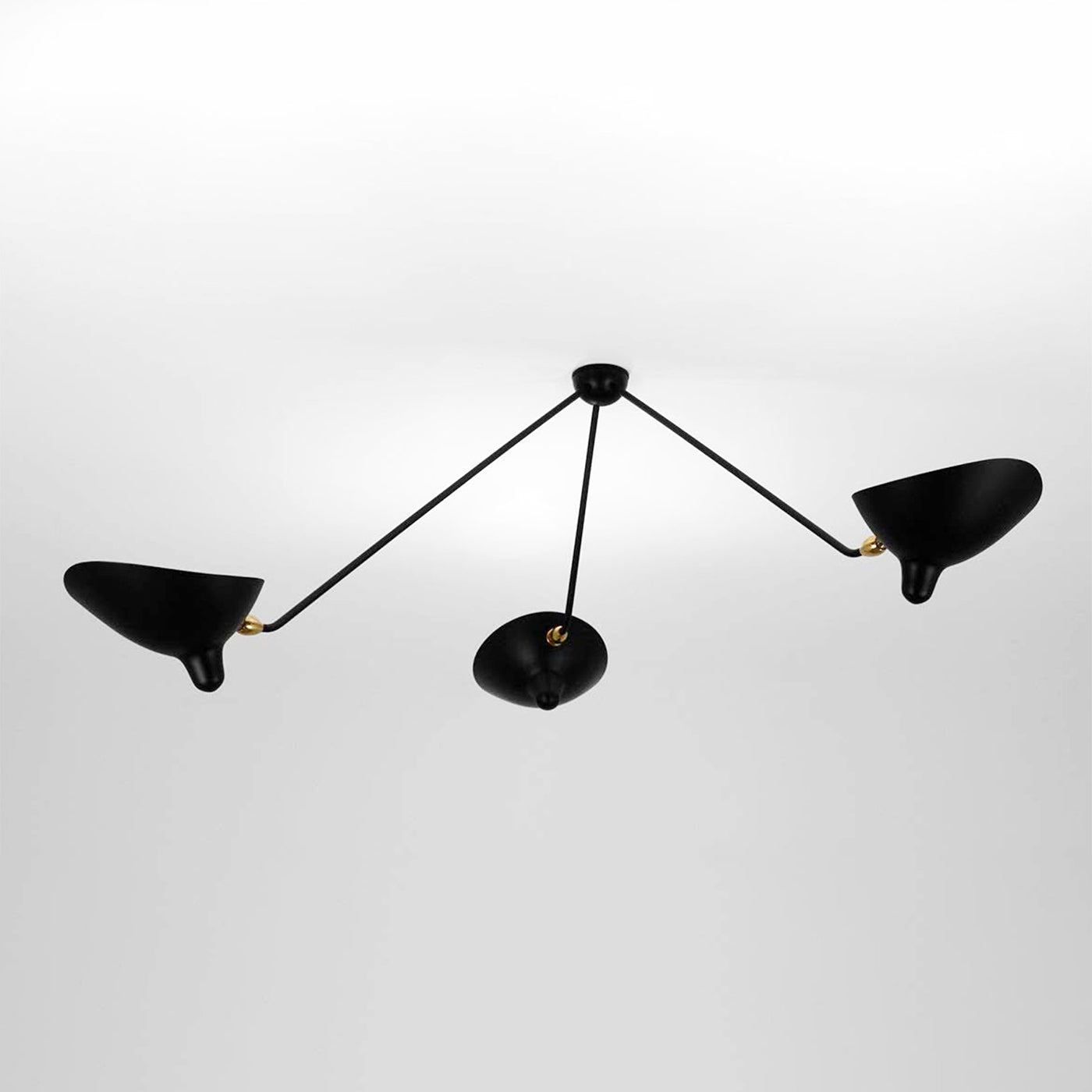 Elaoraine Ceiling Lamp Three Arm Black Sculptural