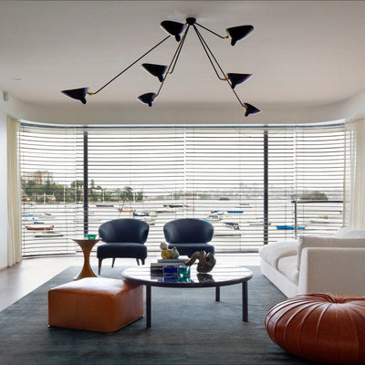 Elaoraine Ceiling Lamp Three Arm Black Sculptural