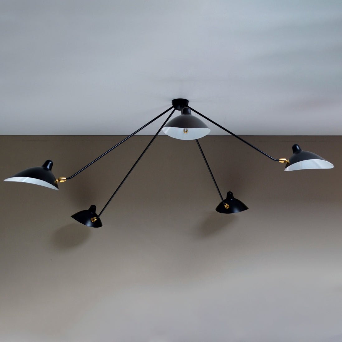 Elaoraine Ceiling Lamp Three Arm Black Sculptural