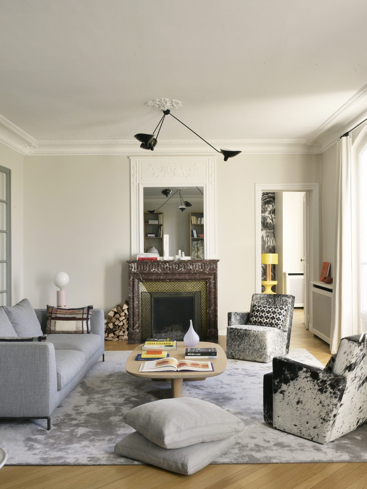 Elaoraine Ceiling Lamp Three Arm Black Sculptural