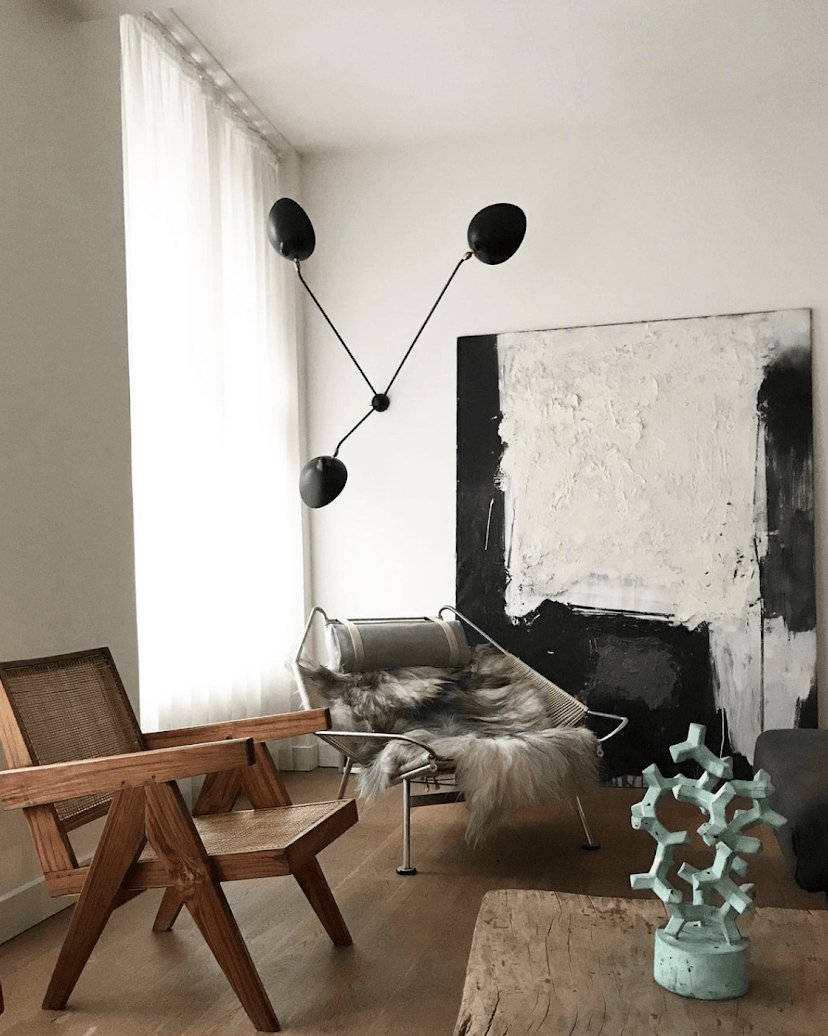 Elaoraine Ceiling Lamp Three Arm Black Sculptural
