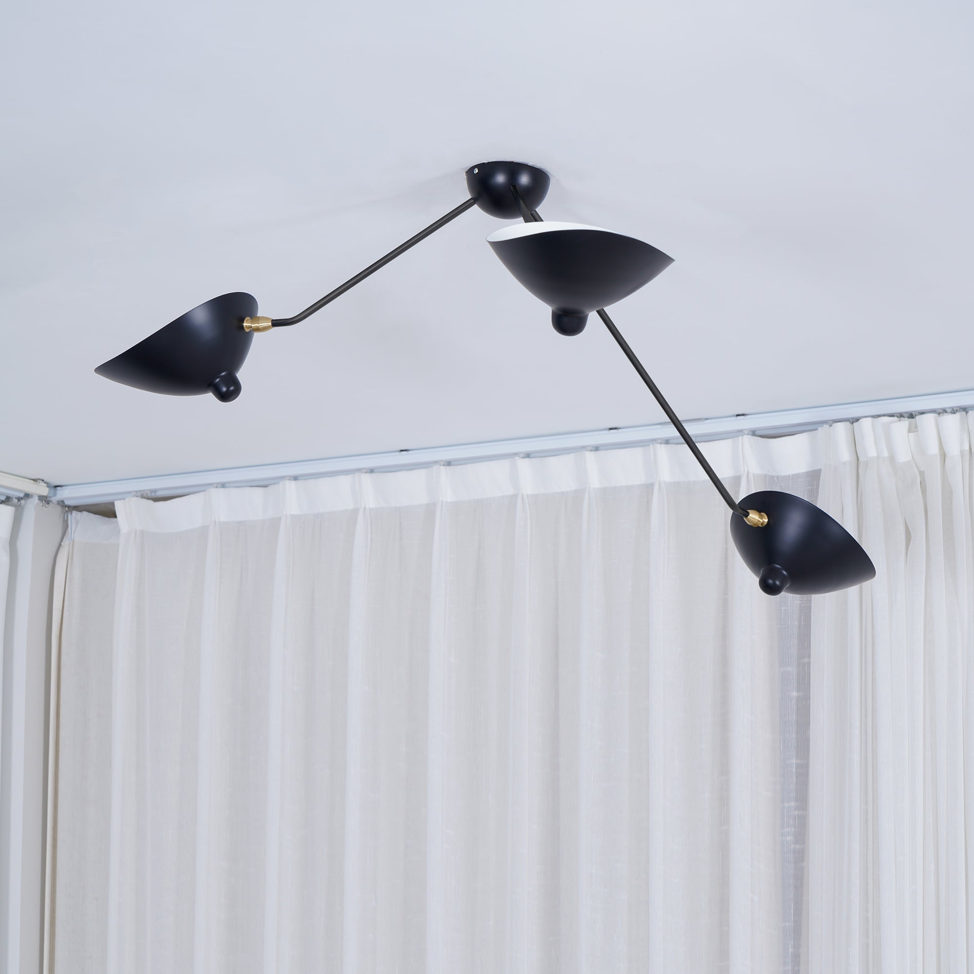 Elaoraine Ceiling Lamp Three Arm Black Sculptural