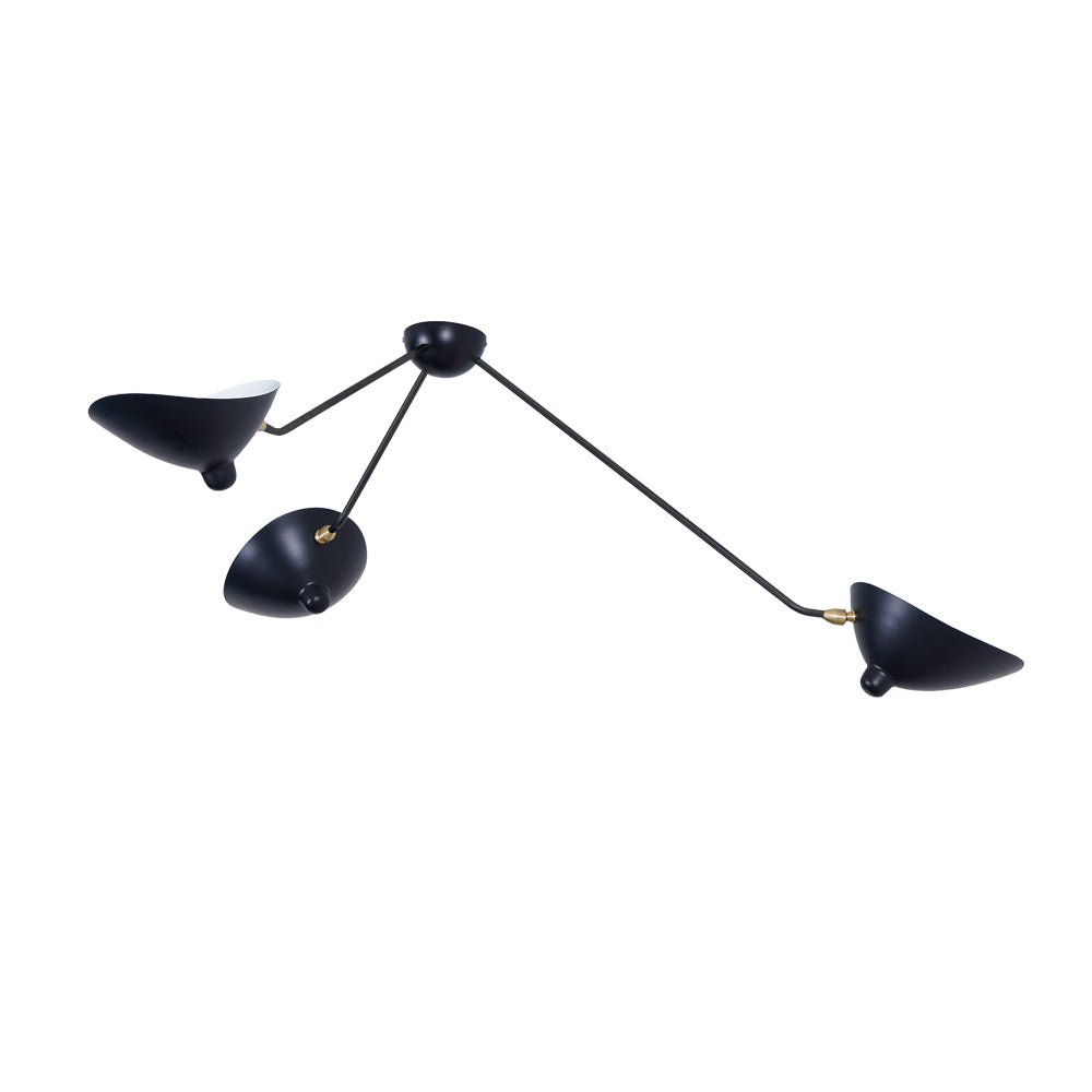 Elaoraine Ceiling Lamp Three Arm Black Sculptural