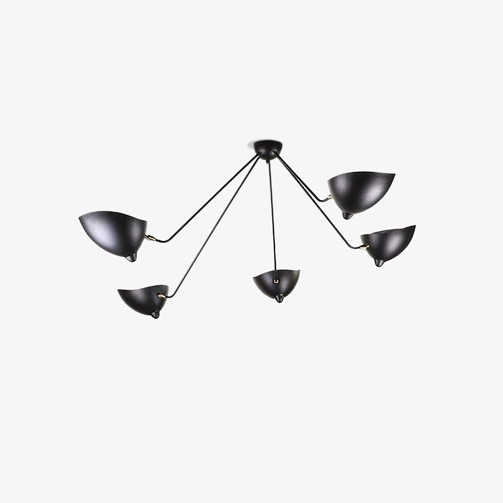 Elaoraine Ceiling Lamp Three Arm Black Sculptural