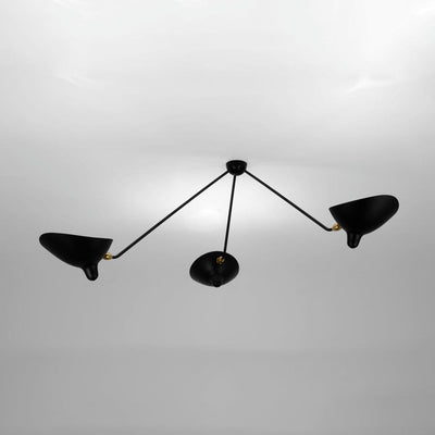 Elaoraine Ceiling Lamp Three Arm Black Sculptural