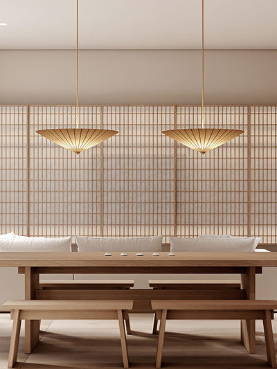 Nirixel Pendant Lamp Paper Umbrella Pleated Dining Room