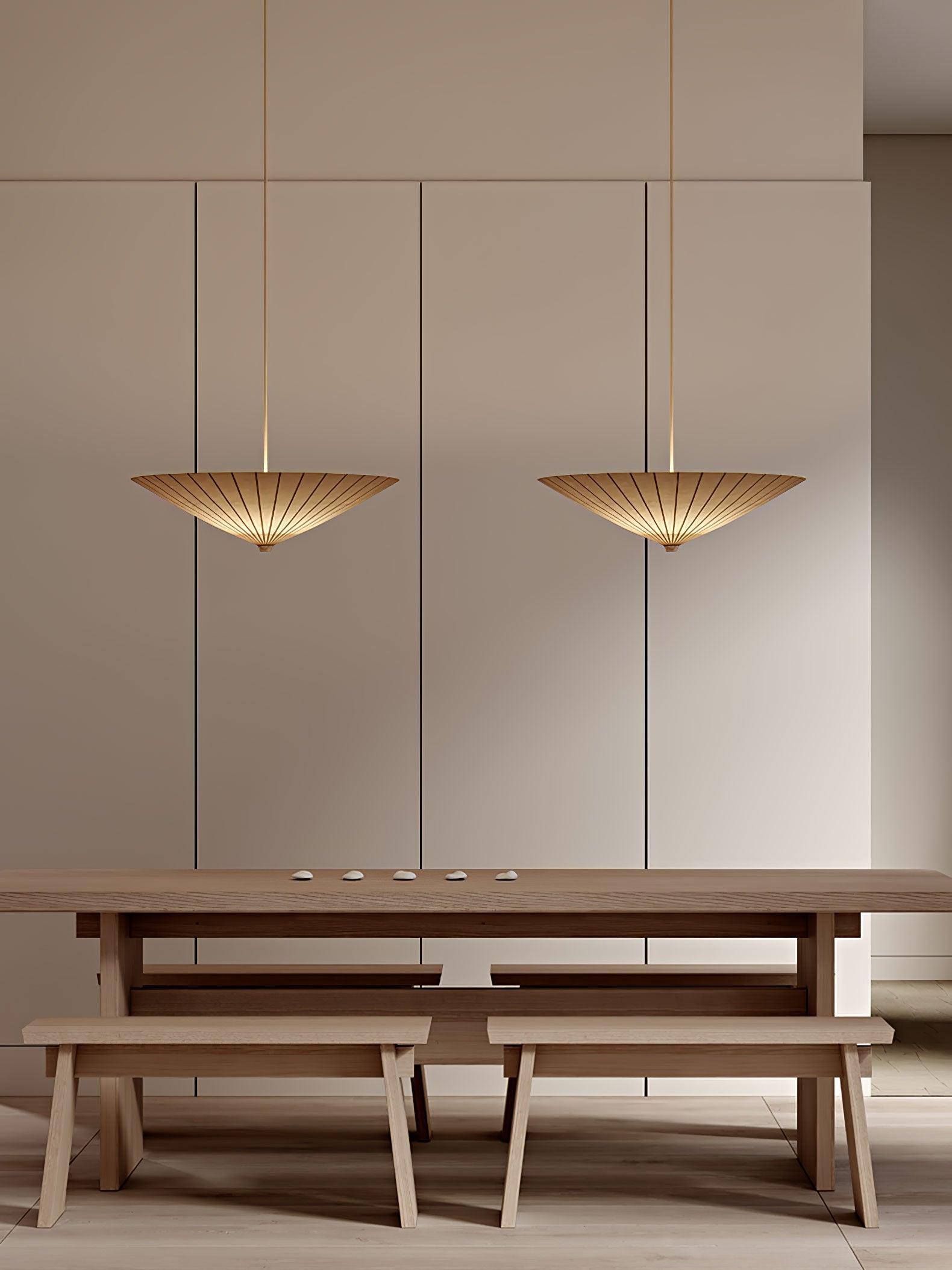 Nirixel Pendant Lamp Paper Umbrella Pleated Dining Room