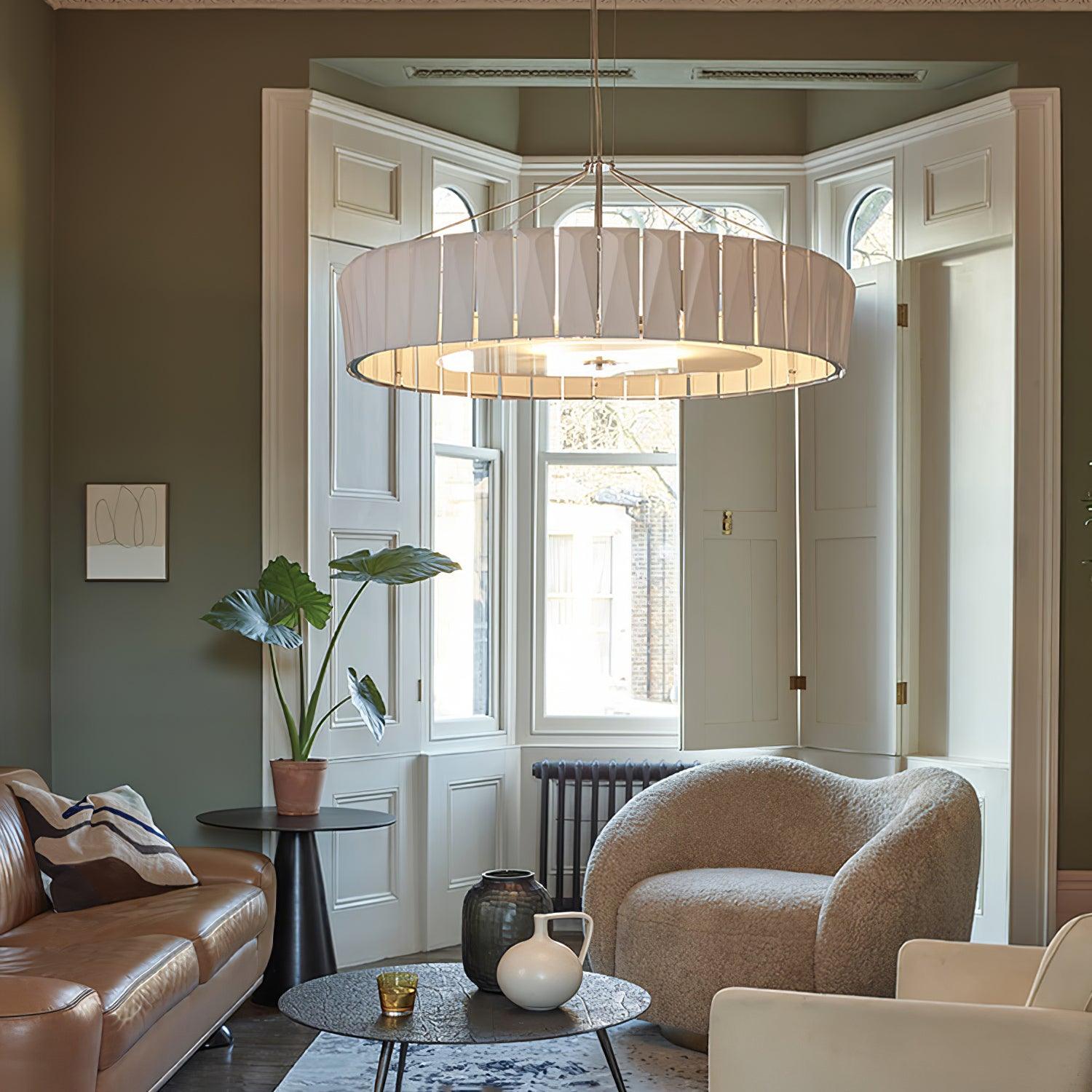 Vaeliora Ribbed Ceramic Pendant Light