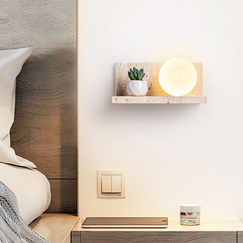 Vanthel Shelf Travertine Sconce