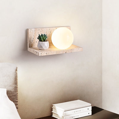Vanthel Shelf Travertine Sconce
