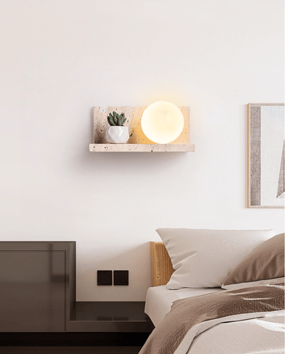 Vanthel Shelf Travertine Sconce