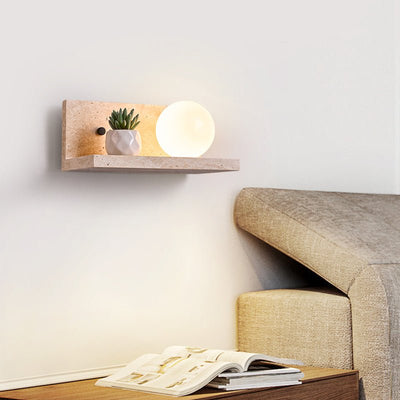 Vanthel Shelf Travertine Sconce