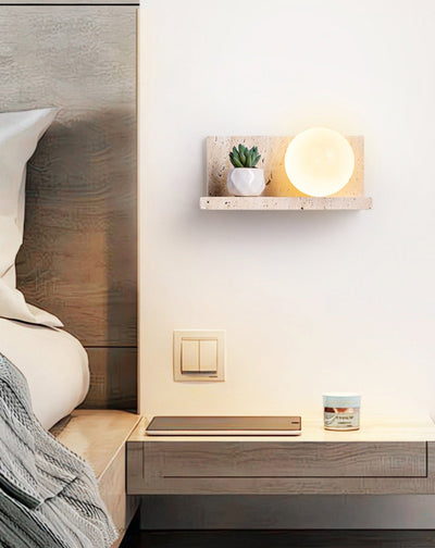 Vanthel Shelf Travertine Sconce