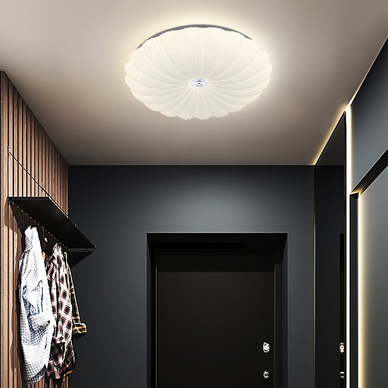 Coloria Nordic Art Shell Round Ceiling Lamp - Neutral Decor