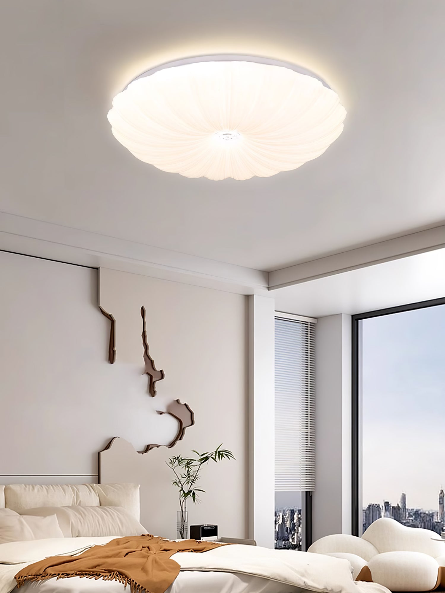 Coloria Nordic Art Shell Round Ceiling Lamp - Neutral Decor