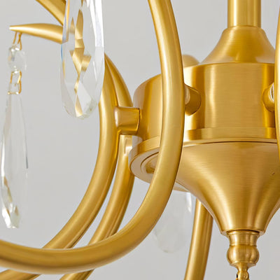 Eiriaria Petal Glass Brass Chandelier