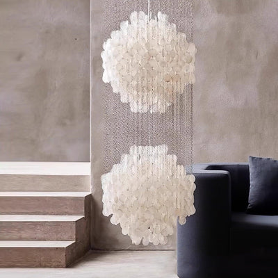 Neloza Coastal Shell Waterfall Pendant Light